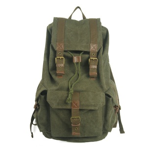 Green Color Washed Canvas School Bag Student Backpack (RS-2080A)